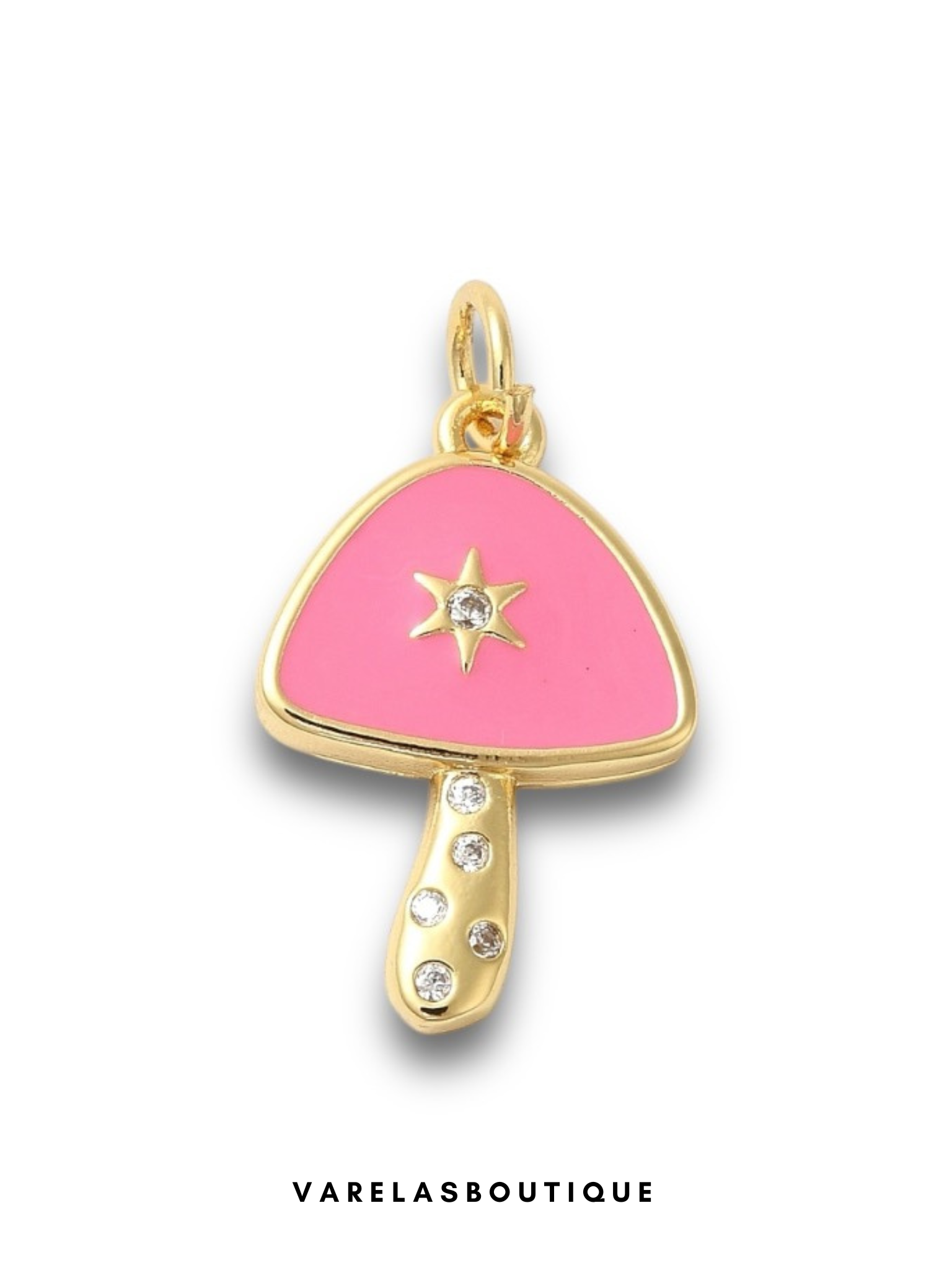 Pink mushroom charm