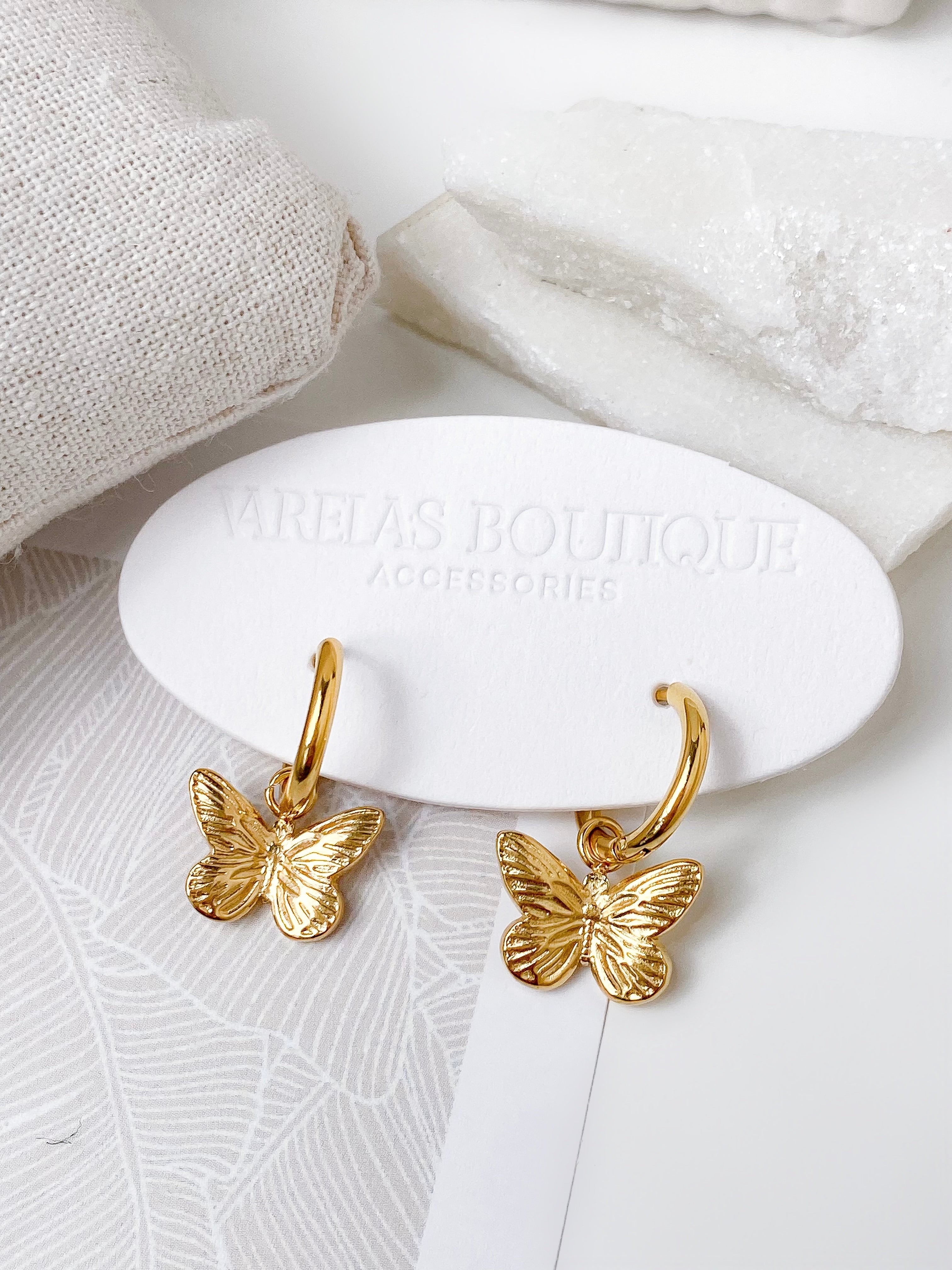 Butterfly golden earrings