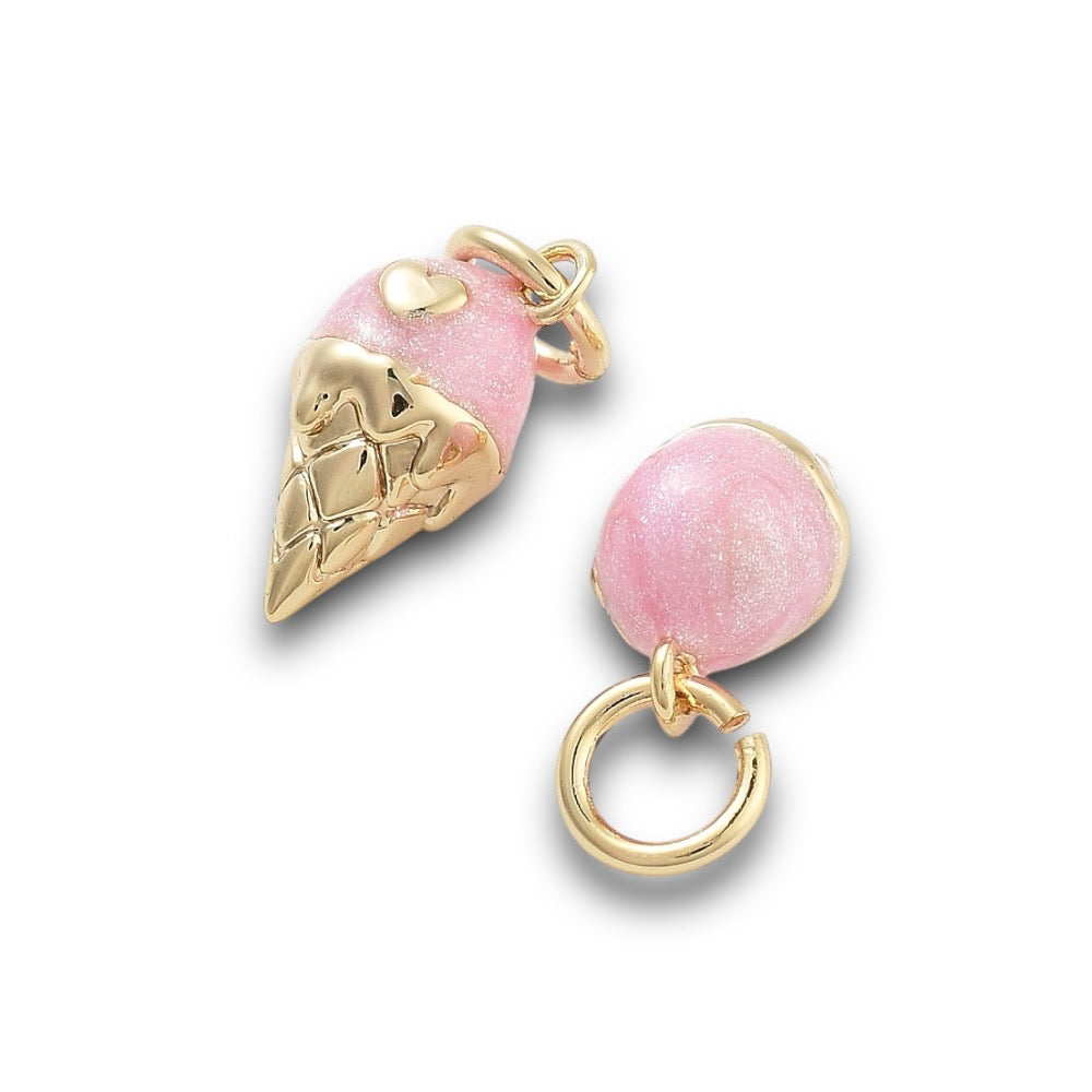 Pink ice cream charm